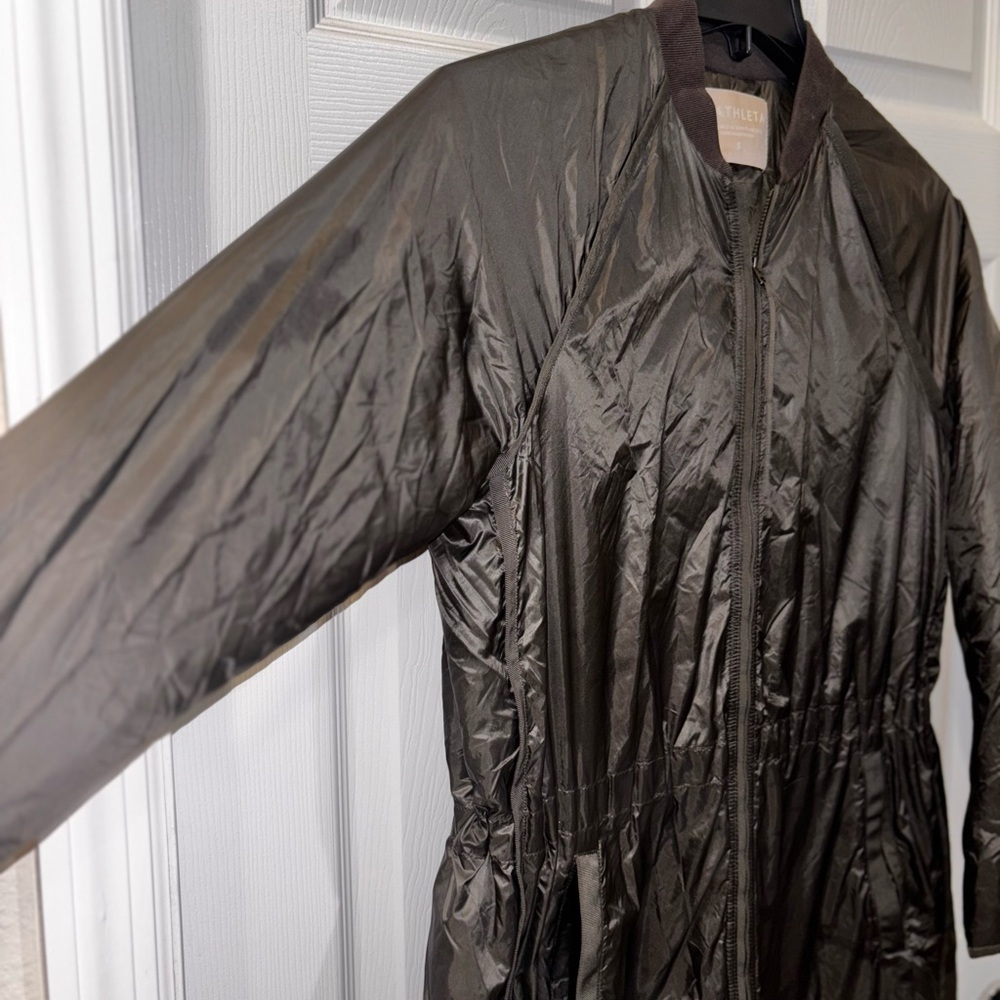 Athleta PrimaLoft Mountain Summit Shell Olive Green Insulated Parka Jacket S - Picture 5 of 14